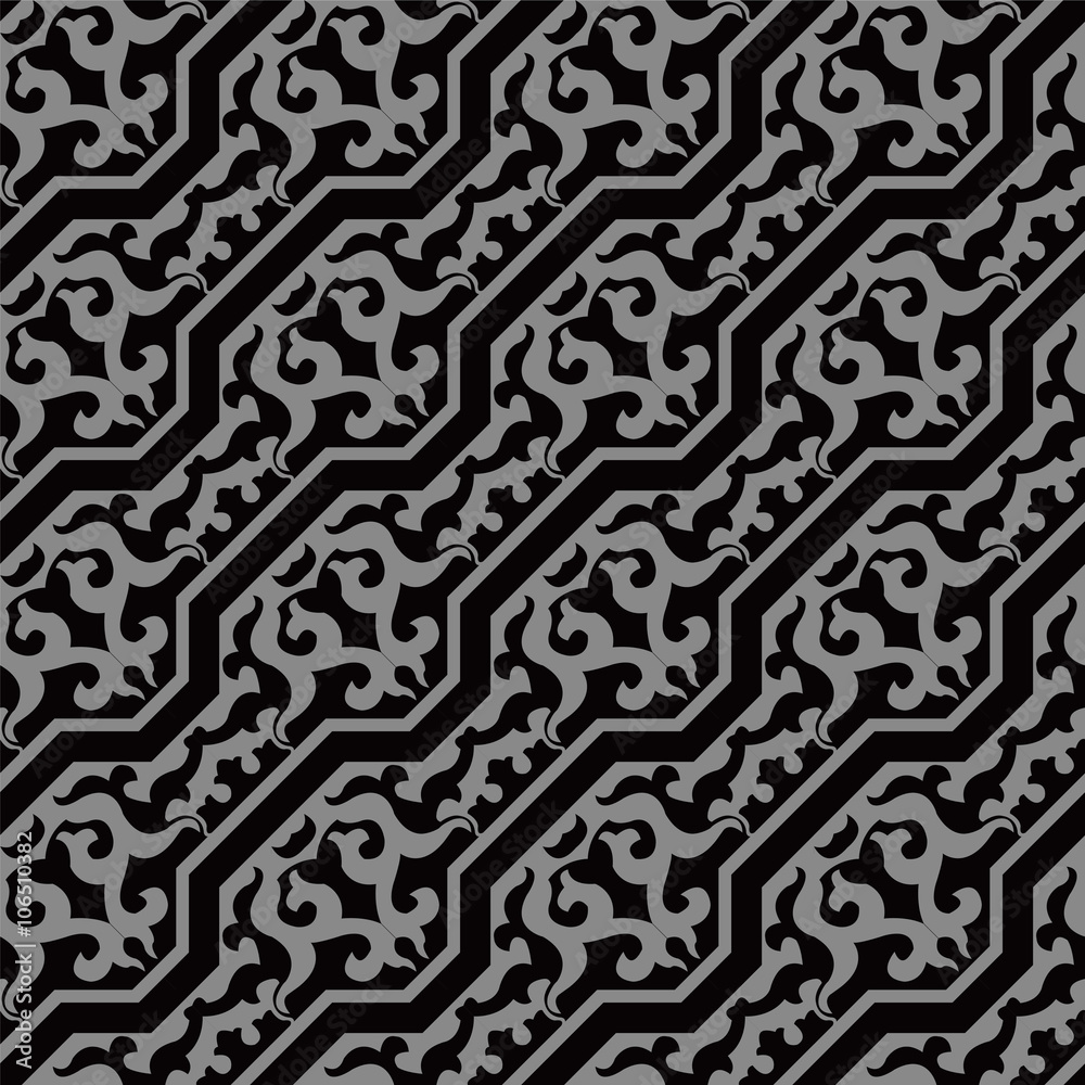 Fototapeta premium Elegant dark antique background image of geometry line royal kaleidoscope