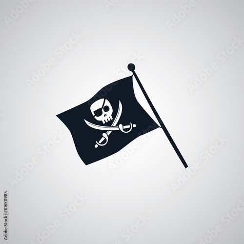 pirate flag flat icon theme