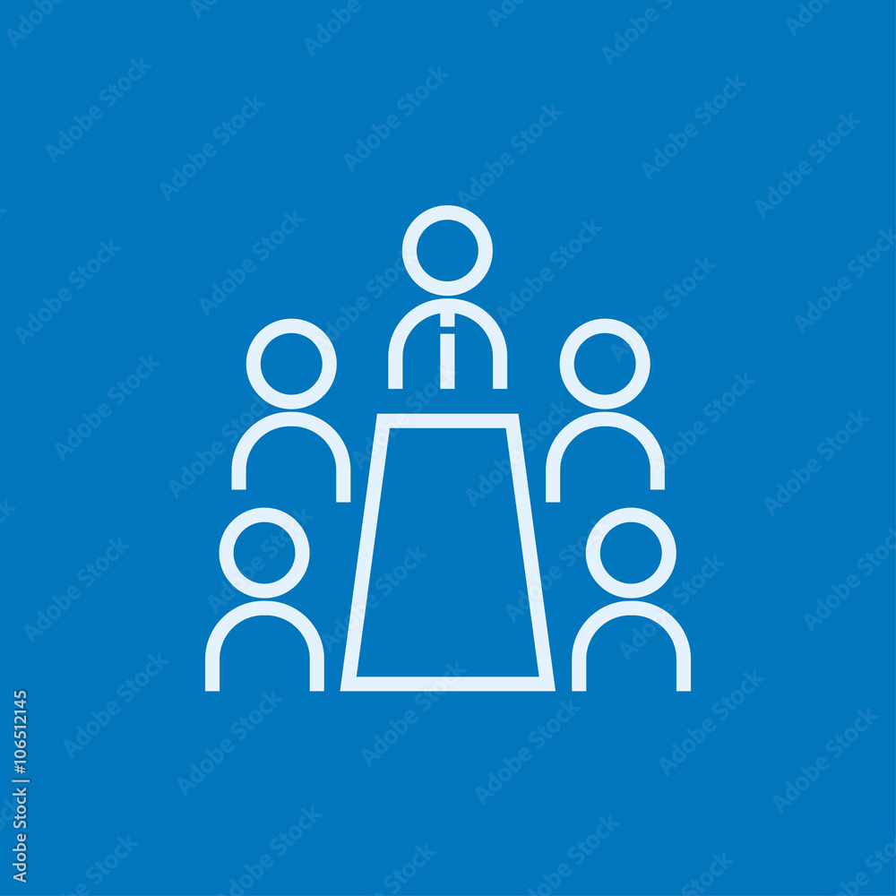 Business meeting in the office line icon. Business meeting in the office line icon.