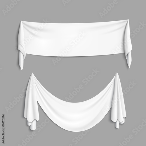 White banner with folds