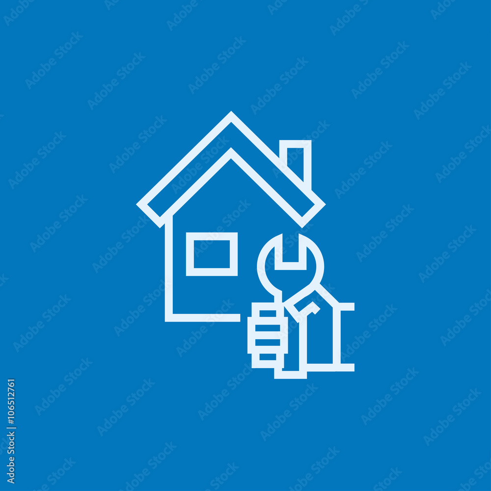 House repair line icon. House repair line icon.