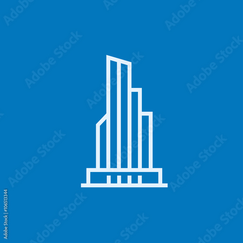 Skyscraper office building line icon.