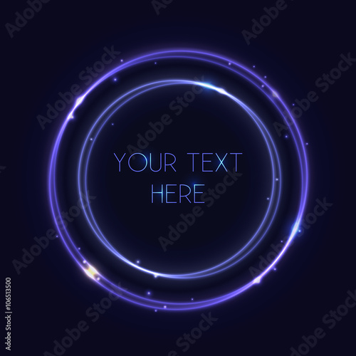 Purple Glowing Double Rings - vector eps10 abstract background