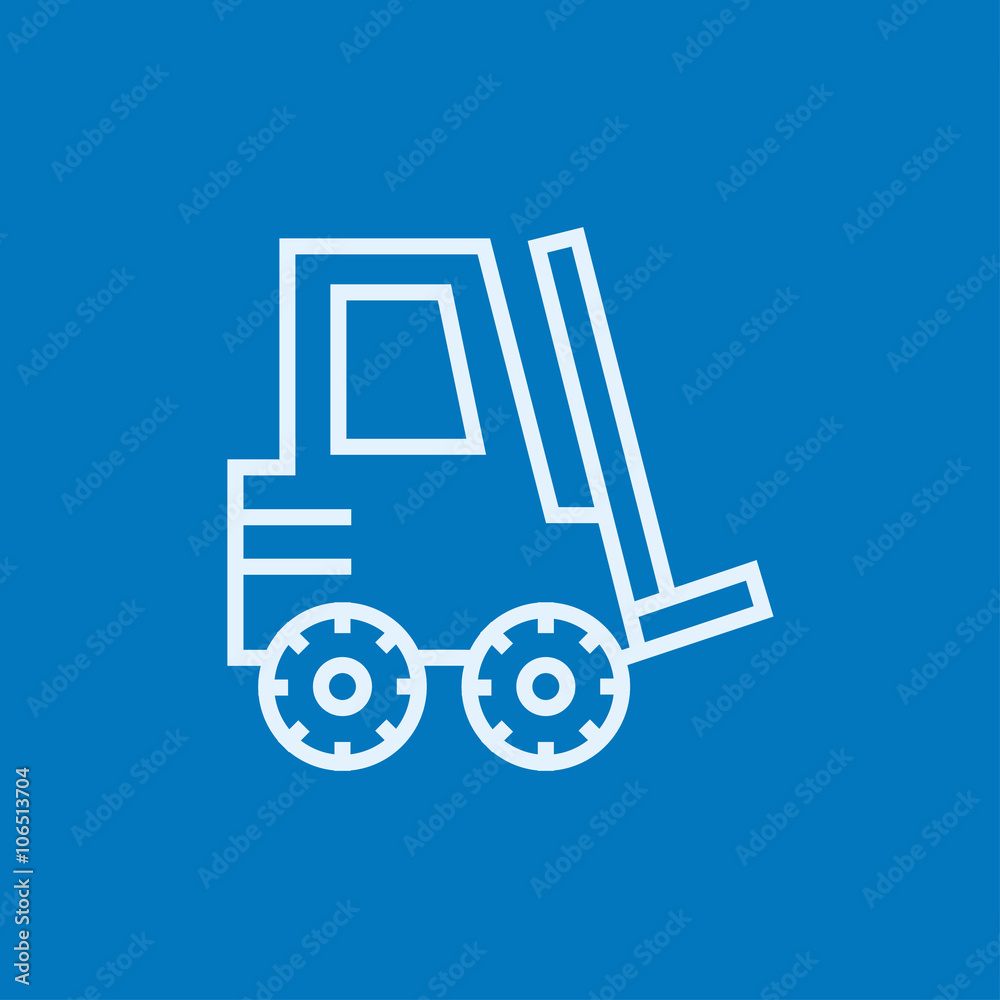Fototapeta premium Forklift line icon.