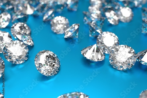 Luxury diamonds on blue background