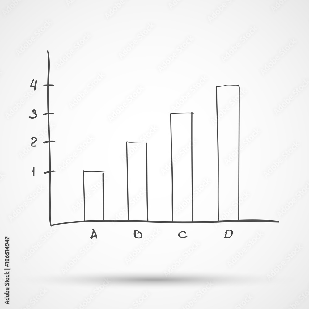Obraz premium Sketch diagram chart statistical text. Vector illustration.