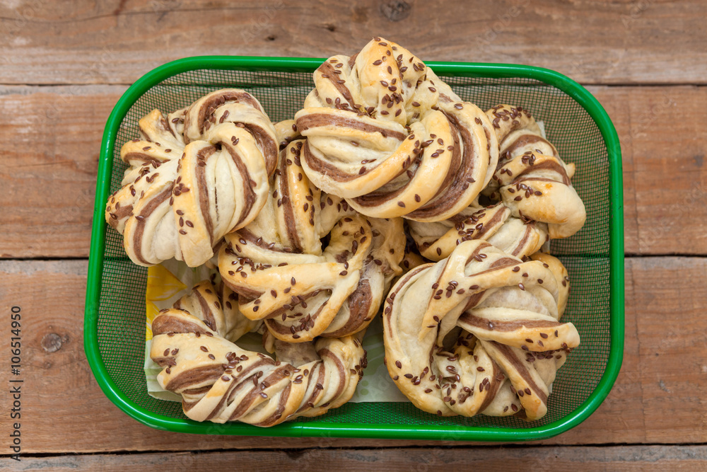 Fototapeta premium Homemade small bread like snack with sesame seed