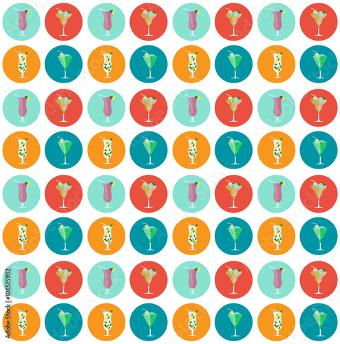 seamless pattern of cocktails