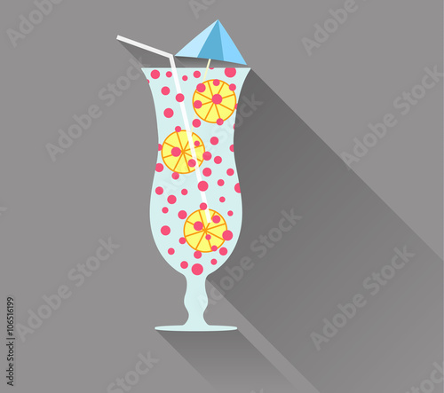 A glass of cocktail.Vector illustration