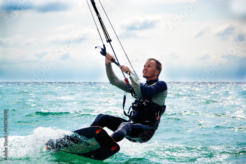 Wall Mural Kitesurfer in Black Sea, Crimea