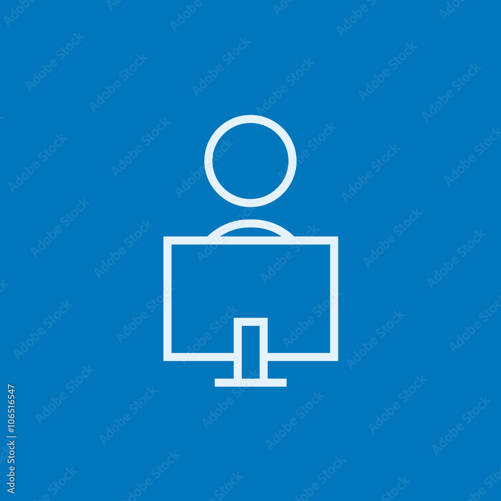 Online education line icon. Online education line icon.
