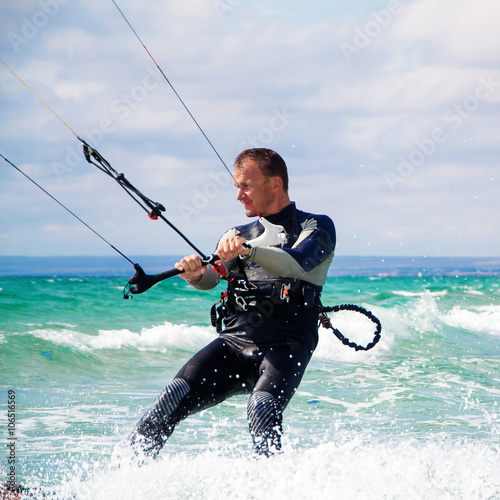 Kitesurfer in Black Sea, Crimea