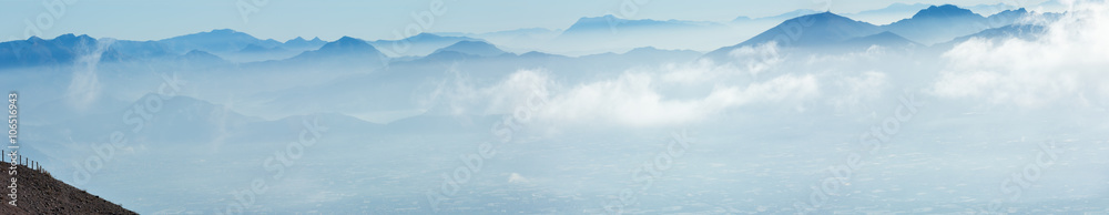 Morning cloudy top view of Naples city (Italy). Morning cloudy top view of Naples city (Italy).