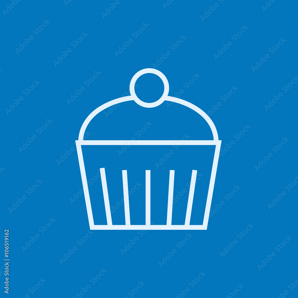 Cupcake with cherry line icon. Cupcake with cherry line icon.