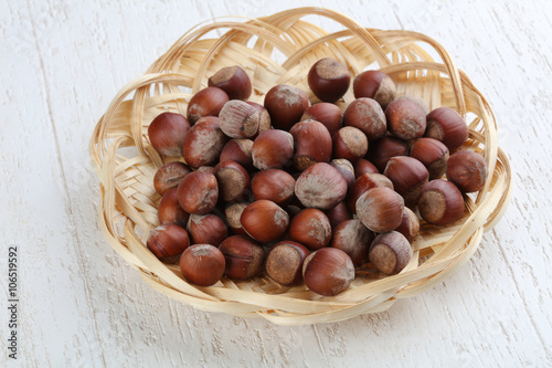 Hazelnuts in the basket