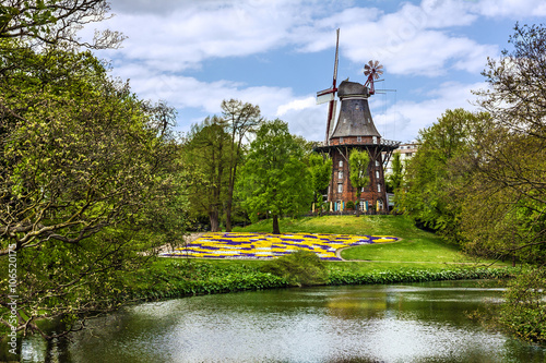 Mill, Bremen, Germany, green park