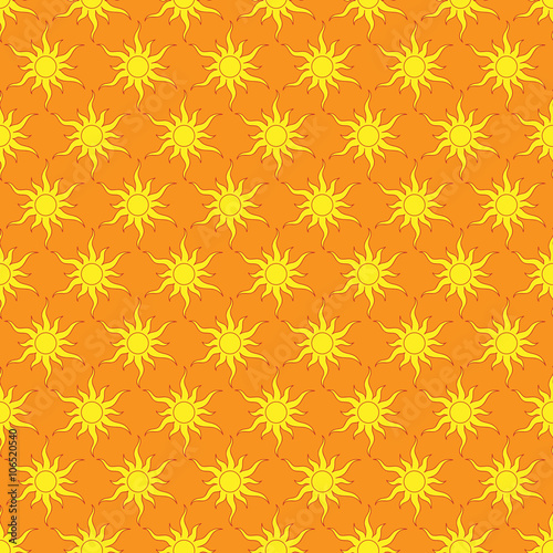 Cute seamless pattern of sun. Doodle hand drawn style .