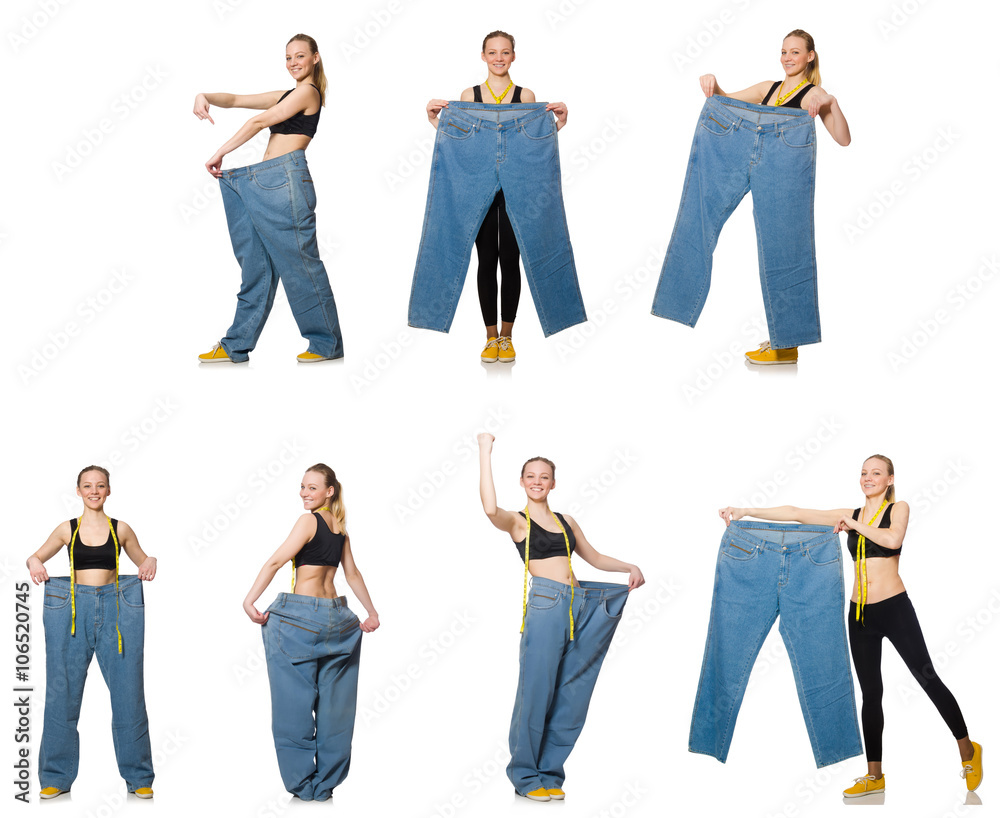 Obraz premium Composite photo of woman in dieting concept