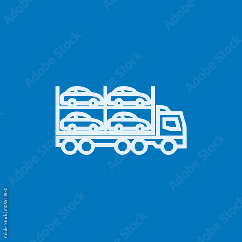 Car carrier line icon.