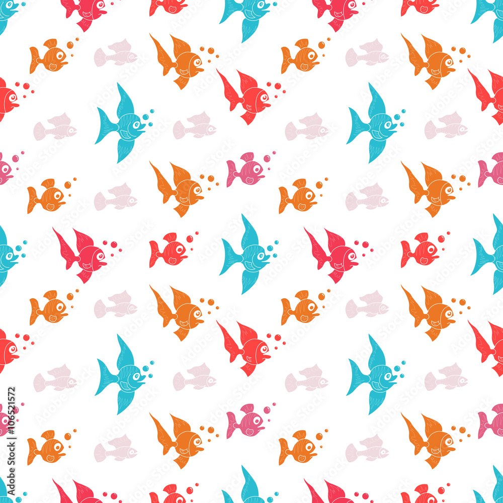Vector illustration of a seamless pattern of fish Vector illustration of a seamless pattern of fish