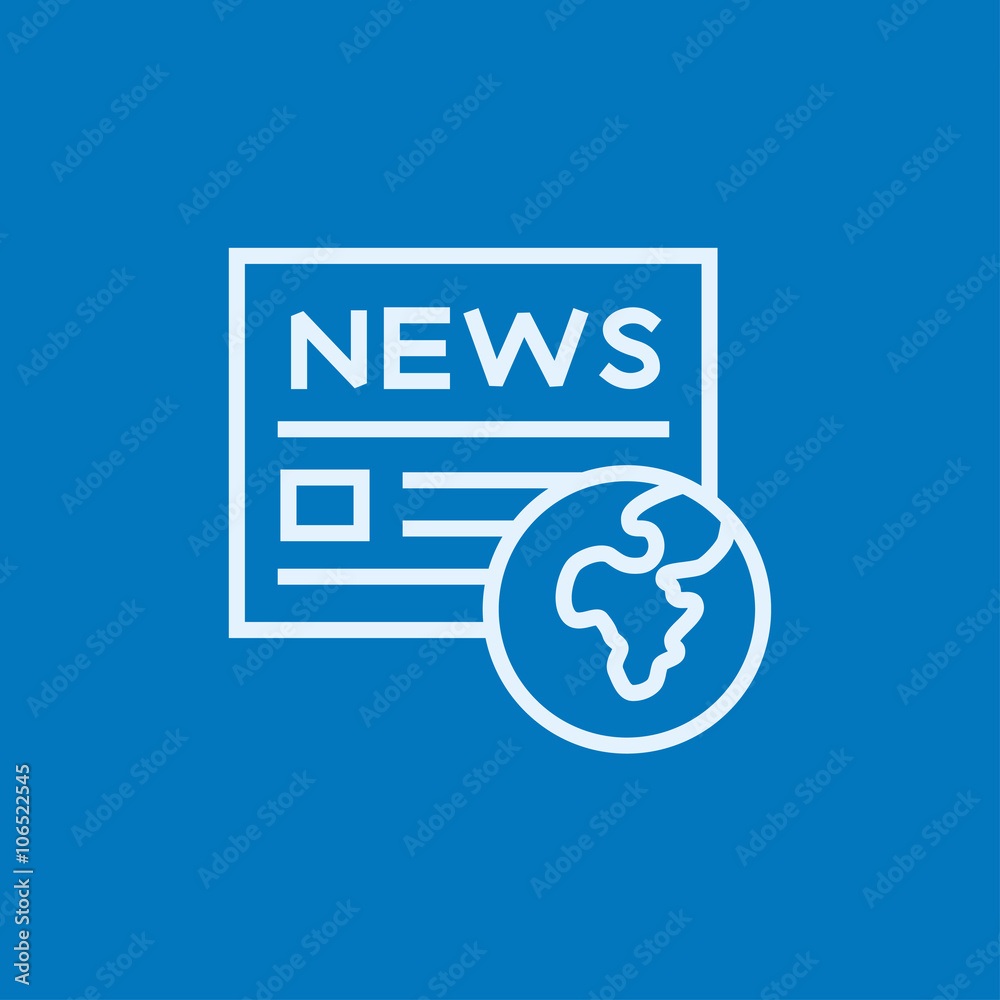 International newspaper line icon. International newspaper line icon.