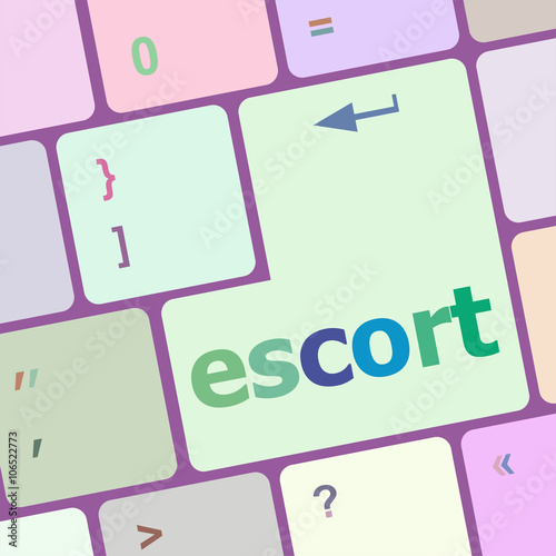 escort button on computer pc keyboard key vector illustration