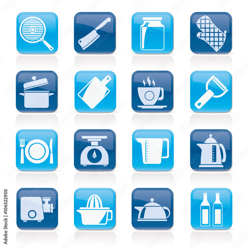 home kitchen equipment icons - vector icon set home kitchen equipment icons - vector icon set