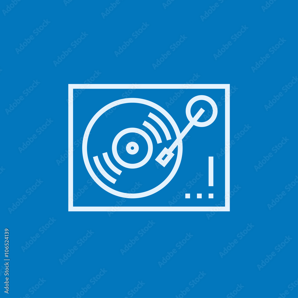 Turntable line icon. Turntable line icon.