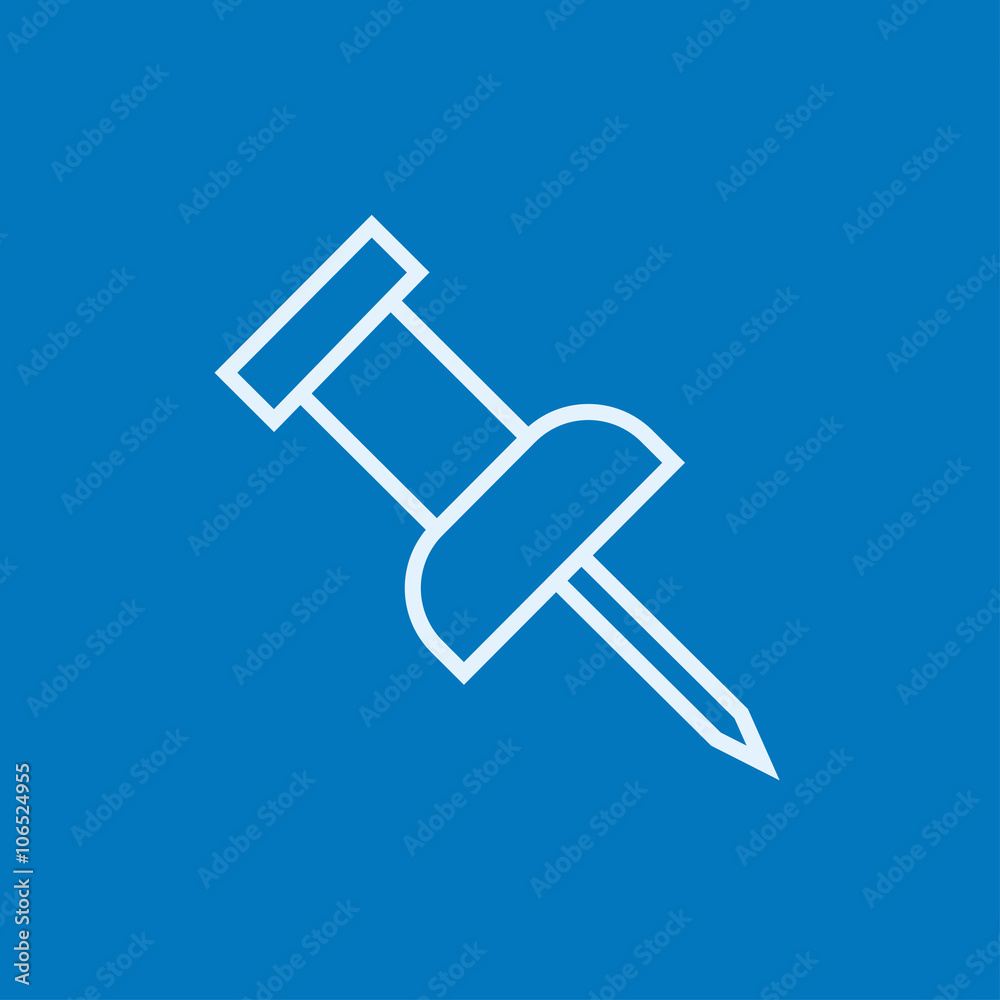 Pushpin line icon. Pushpin line icon.