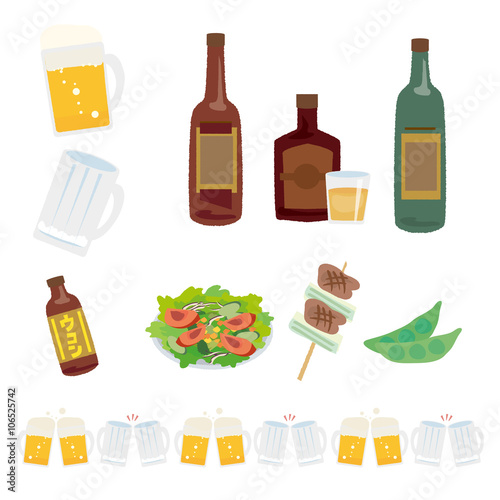 アルコール　ビール　イラスト photo