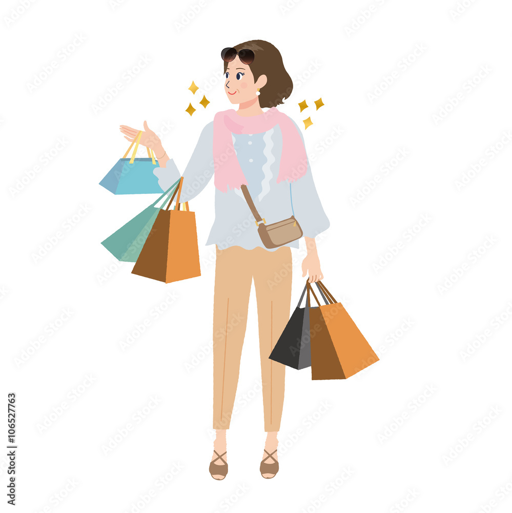 買い物 女性 イラスト Stock Vector Adobe Stock