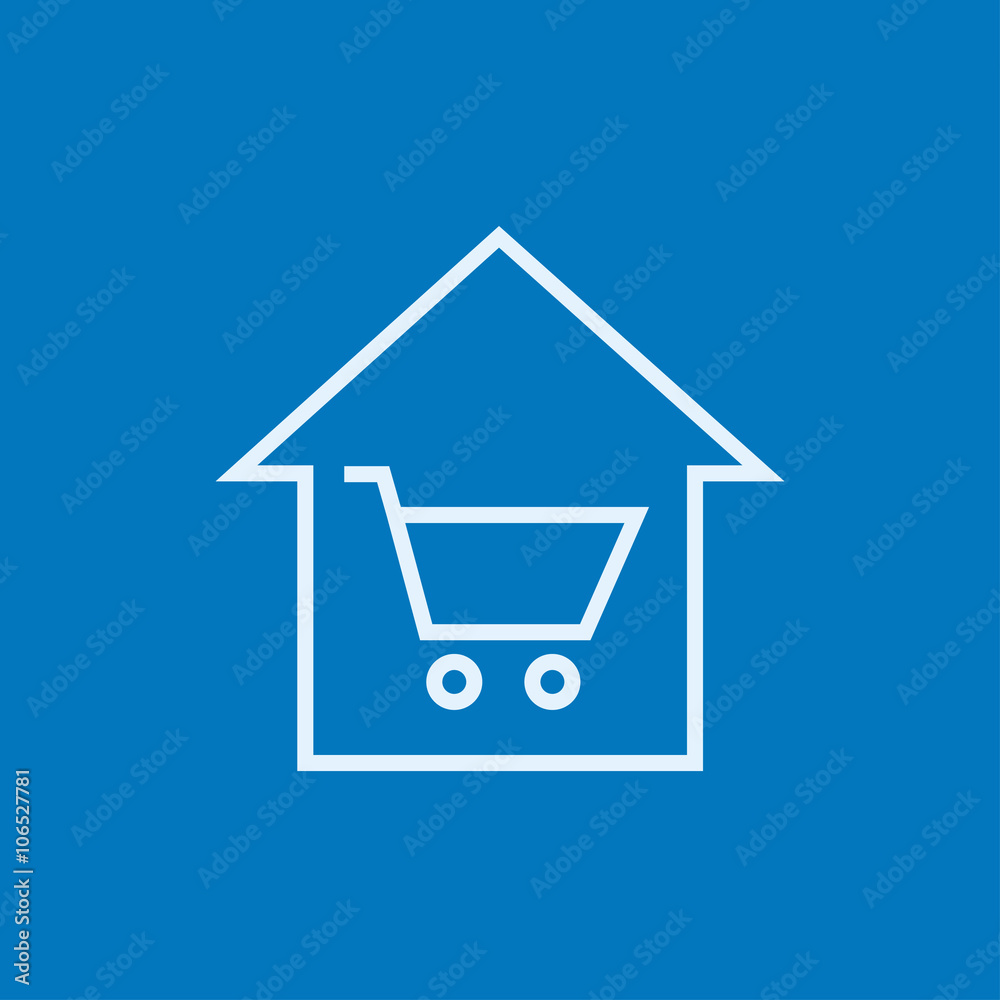 House shopping line icon. House shopping line icon.