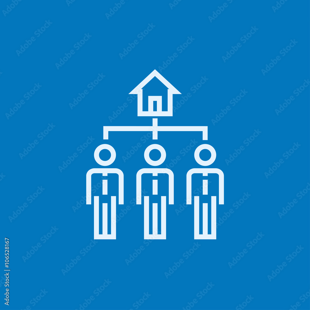 Three real estate agents line icon. Three real estate agents line icon.
