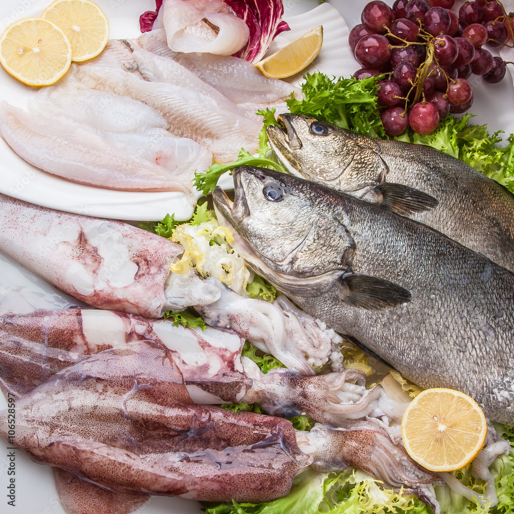 Food cousine fish composition, ingredient for eating Food cousine fish composition, ingredient for eating
