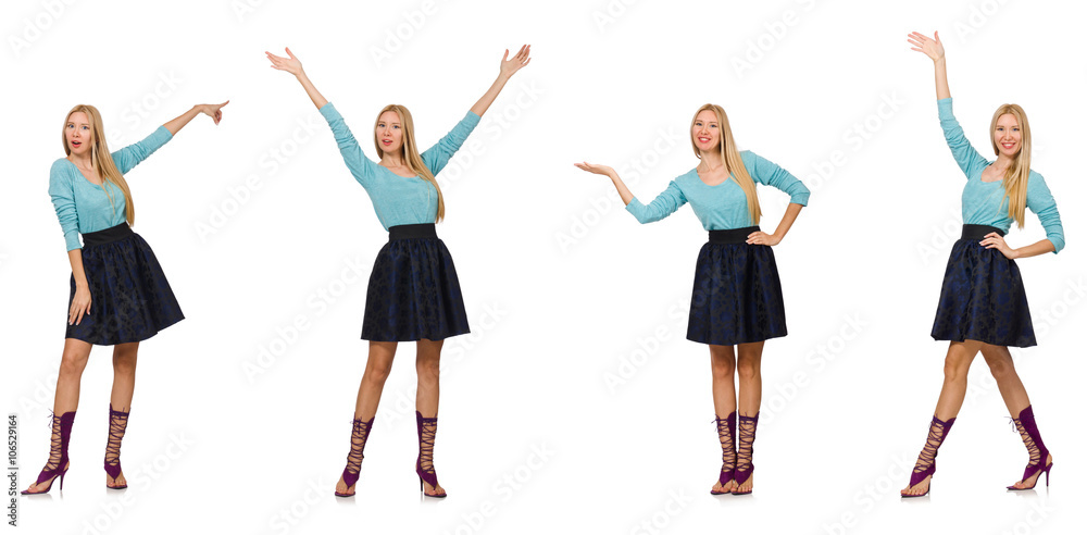 Obraz premium Composite photo of woman in various poses
