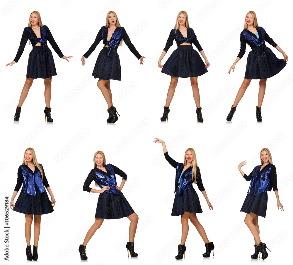 Composite photo of woman in various poses Composite photo of woman in various poses