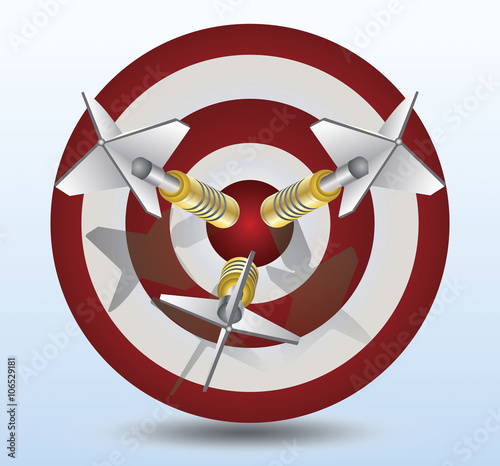 three dart pin in a dart target