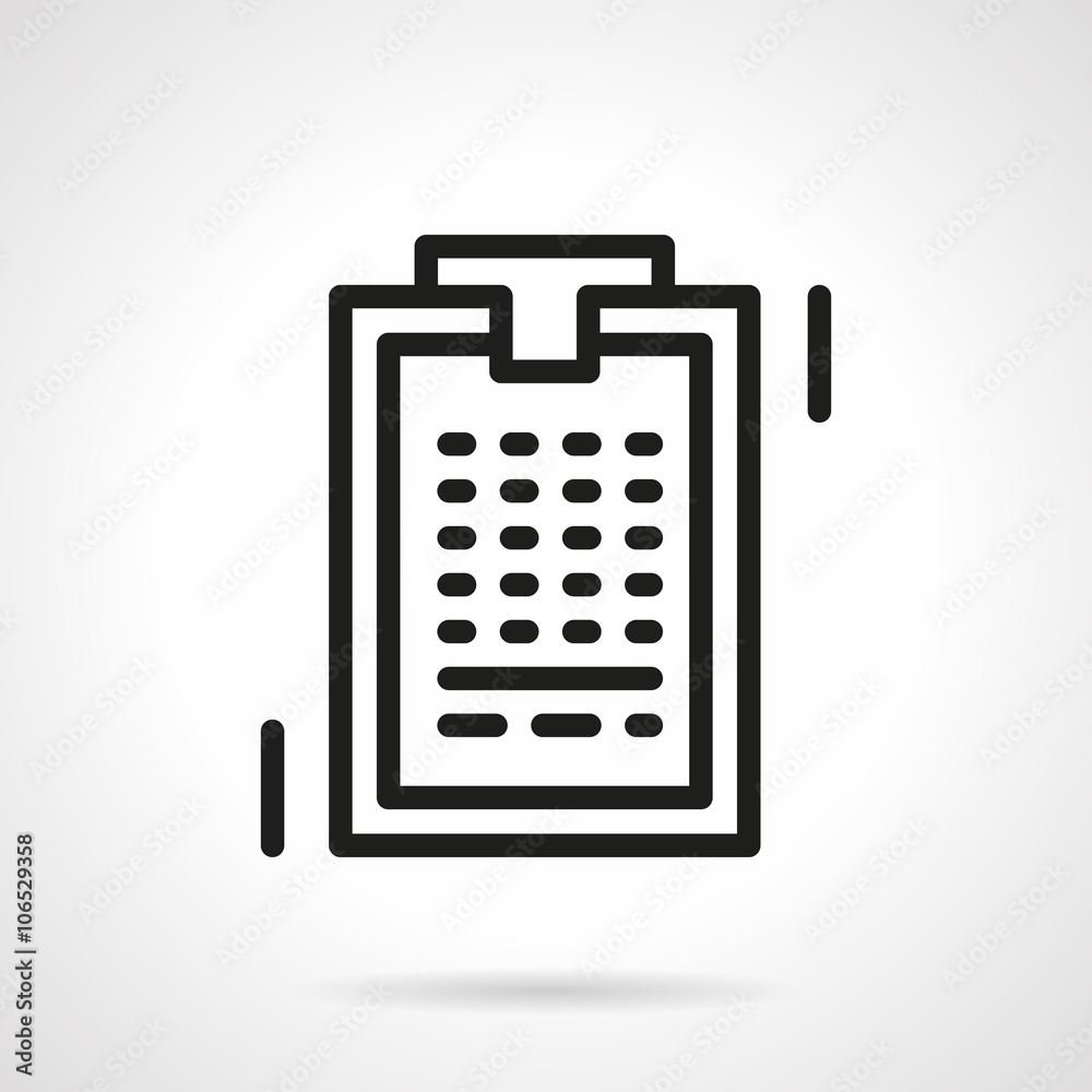 Clipboard line simple line vector icon Clipboard line simple line vector icon