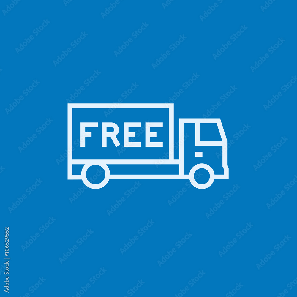 Free delivery truck line icon. Free delivery truck line icon.