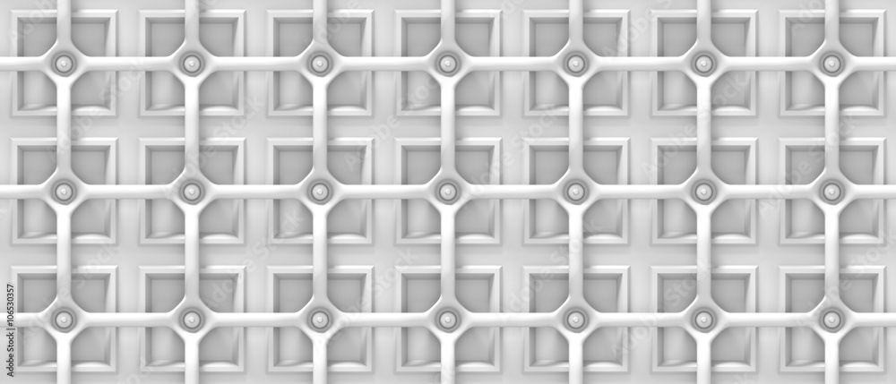 white 3d banner with a grid over square shapes (seamless) white 3d banner with a grid over square shapes (seamless)