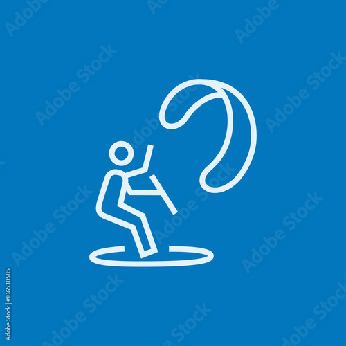 Kite surfing line icon.