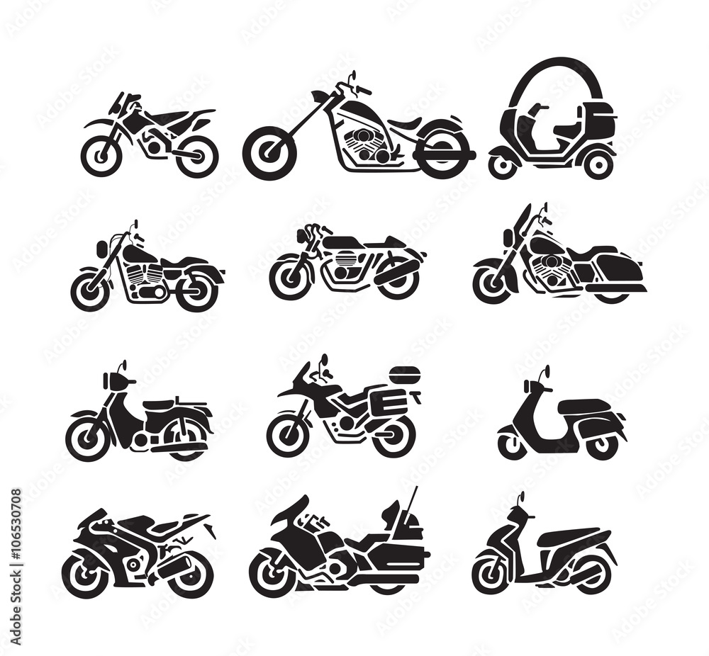 Obraz premium Ikony motocyklowe