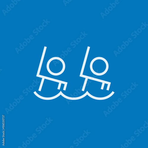 Synchronized swimming line icon.