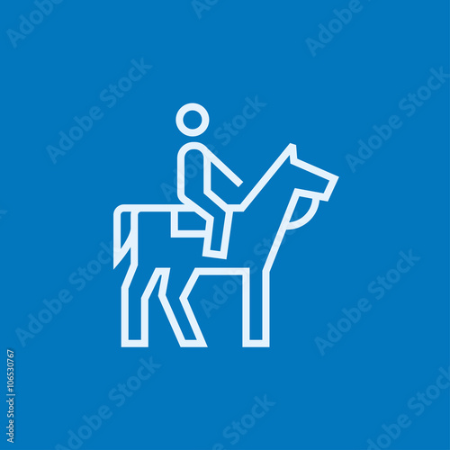 Horse riding line icon.