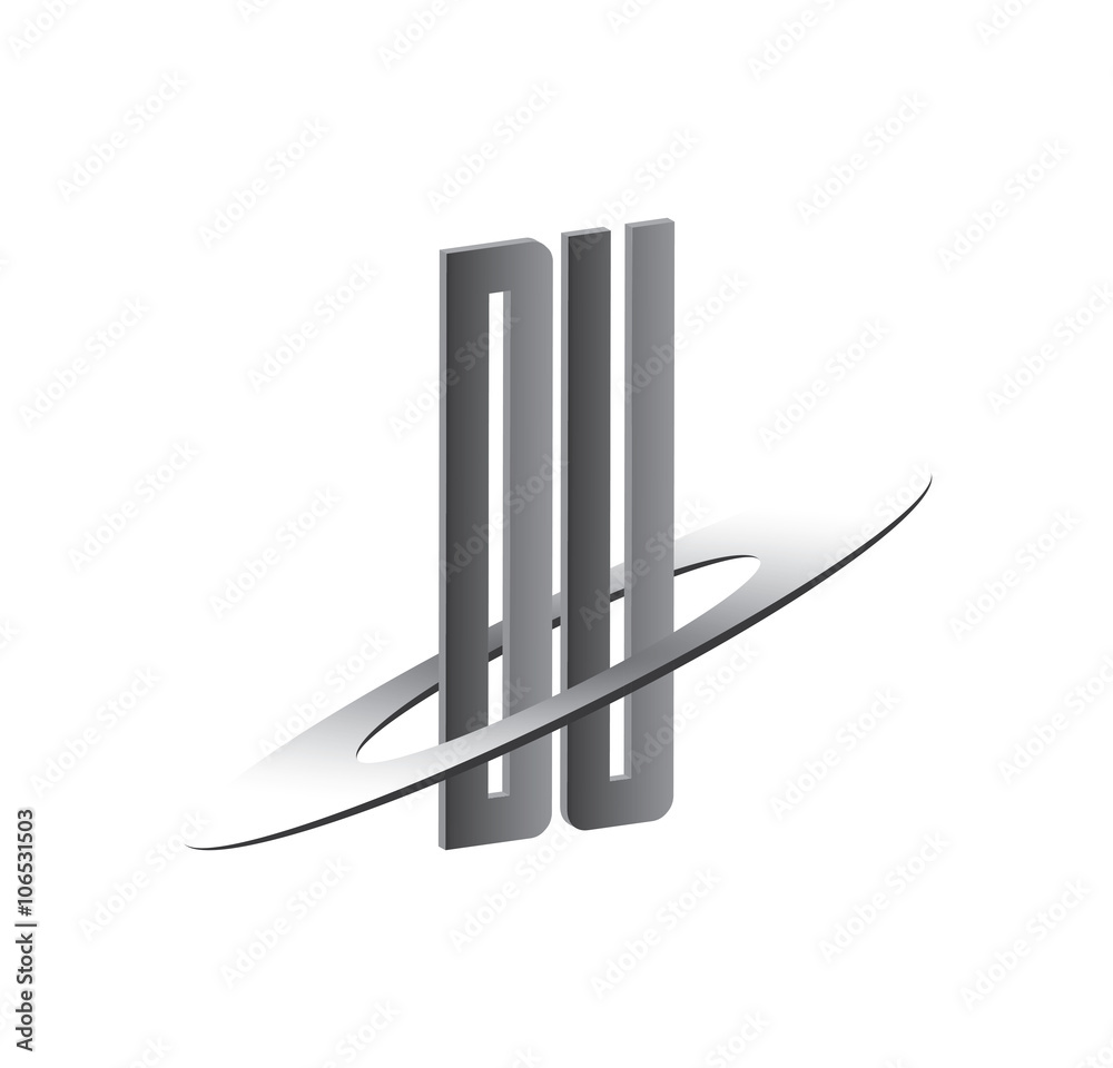 DU initial logo with silver sphere DU initial logo with silver sphere