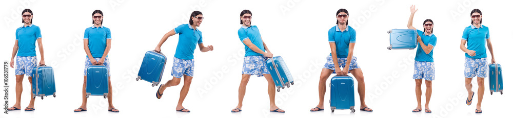 Man preparing for this summer vacation Man preparing for this summer vacation