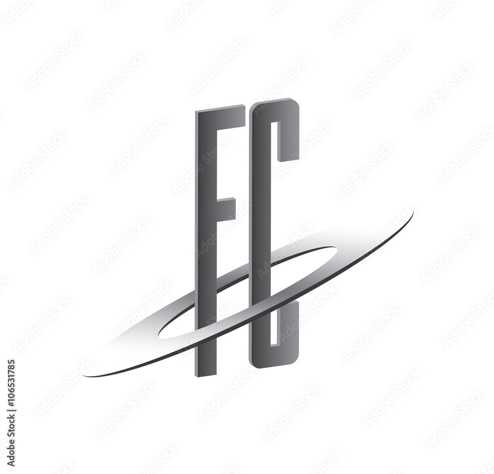FC initial logo with silver sphere FC initial logo with silver sphere