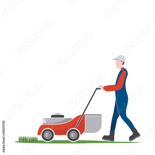 Lawn mower man cutting grass, Backyard jobs