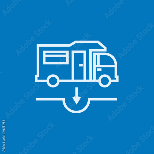 Motorhome and sump line icon.