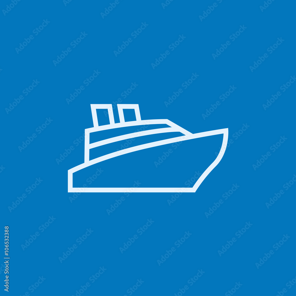 Cruise ship line icon. Cruise ship line icon.